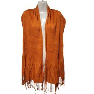 Burnt Orange Rust Cashmere Silk Scarf